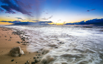 Картинка maui hawaii природа моря океаны камни побережье закат тихий океан гавайи мауи