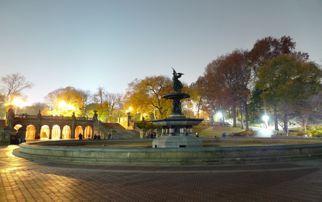 Обои картинки фото города, фонтаны, фонтан, парк, освещение