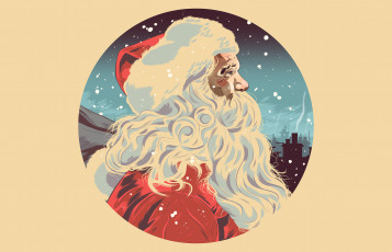Картинка праздничные рисованные рождество новый год шапка new year борода дед мороз