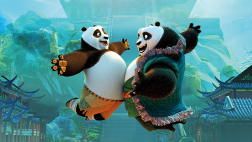 обоя kung fu panda 3, мультфильмы, персонажи