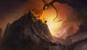 Картинка фэнтези драконы разрушение