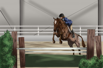 Картинка рисованные животные лошади лошадь