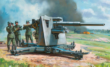 Картинка рисованные армия пушка солдаты