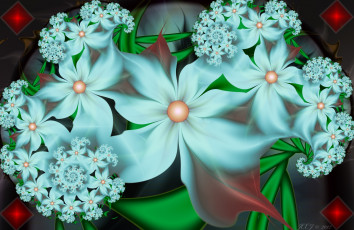Картинка 3д+графика цветы+ flowers лелестки цвета фон узор