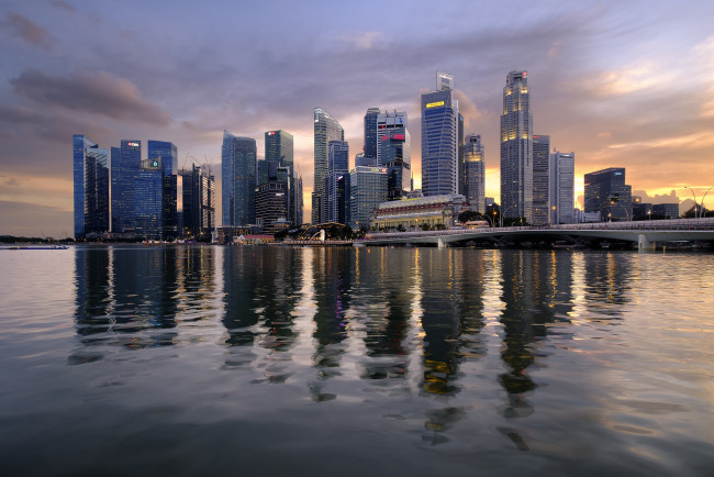 Обои картинки фото города, сингапур , сингапур, небоскребы, панорама