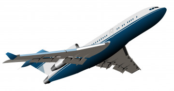 Картинка авиация 3д рисованые v-graphic полет самолет