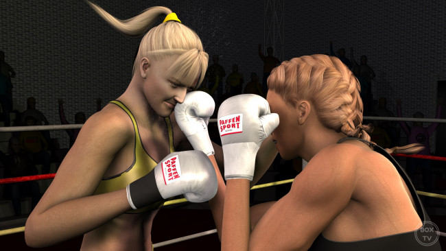 Обои картинки фото 3д графика, спорт , sport, ринг, фон, взгляд, бокс, девушки