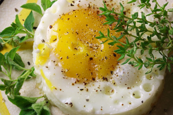 Картинка еда яичные+блюда яичница глазунья зелень