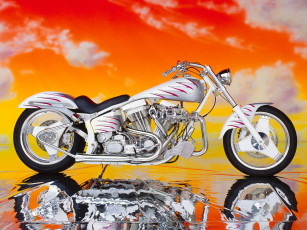Картинка white silver мотоциклы harley davidson