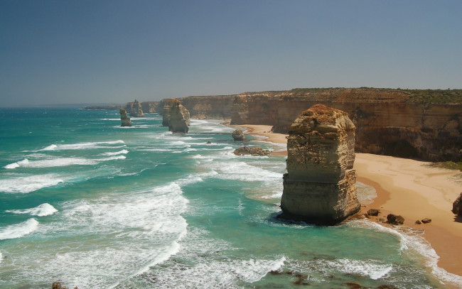 Обои картинки фото 12, apostles, great, ocean, road, victoria, australia, природа, побережье