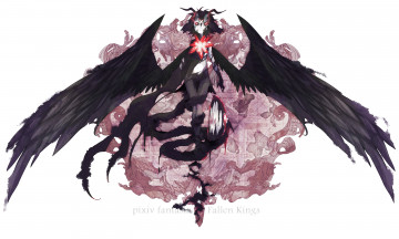 Картинка аниме -angels+&+demons белый фон крылья жевушка существо