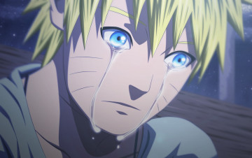 Картинка аниме naruto наруто печаль парень блондин слёзы