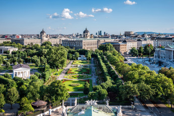 Картинка города вена+ австрия панорама парк