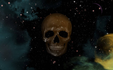 Картинка 3д+графика ужас+ horror череп фон