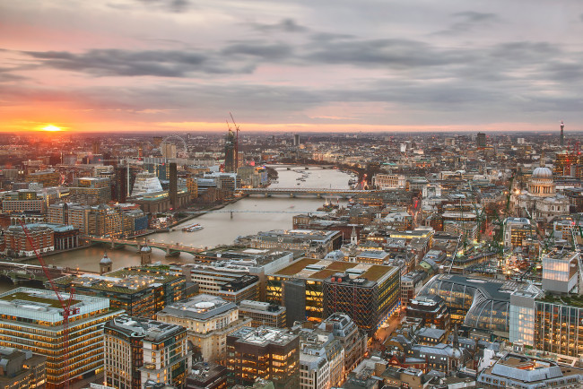 Обои картинки фото london,  uk, города, лондон , великобритания, рассвет