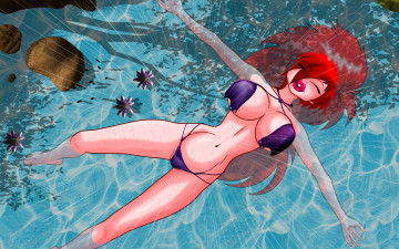 Картинка разное арты фон девушка вода купальник