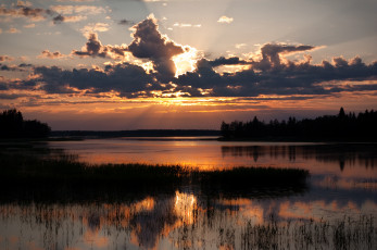 Картинка природа реки озера облака озеро закат