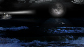 Картинка 3д графика sea undersea море ночь