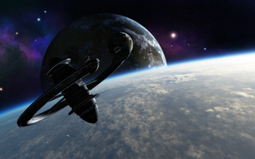 Картинка космос арт планета космические корабли