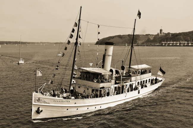 Обои картинки фото schaarh&, 246, rn, корабли, пароходы, schaarhorn, чёрно-белая