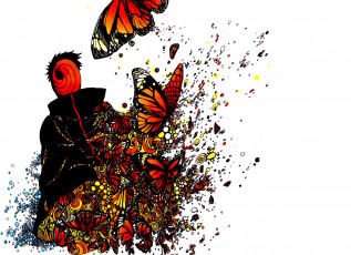 Картинка аниме naruto арт тоби бабочки