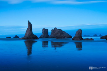 Картинка природа побережье вечереет kenji yamamura photographer скалы море