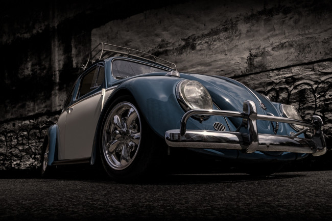 Обои картинки фото автомобили, классика, синий, ретро, стена