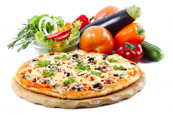 обоя еда, пицца, овощи, сыр