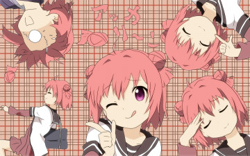 Картинка аниме yuru+yuri взгляд девушка фон