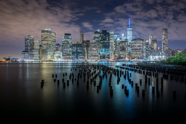 Обои картинки фото manhattan, города, нью-йорк , сша, небоскребы, панорама