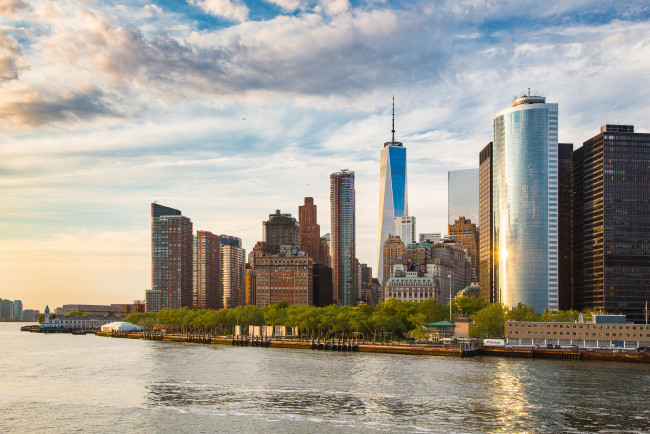 Обои картинки фото new york city, города, нью-йорк , сша, небоскребы, панорама