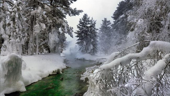 Обои картинки фото природа, реки, озера, зима, снег