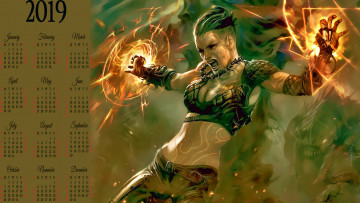 Картинка календари видеоигры магия 2019 девушка женщина calendar