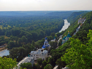 обоя svyatogorsk, ukraine, города, православные, церкви, монастыри