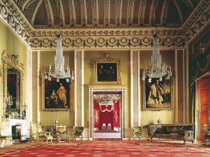 Картинка the grand staircase at buckingham palace интерьер дворцы музеи англия картина дворец люстра