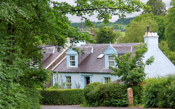 Картинка шотландия моффат города здания дома дом зелень