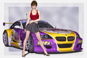 Картинка автомобили 3д автомобиль девушка