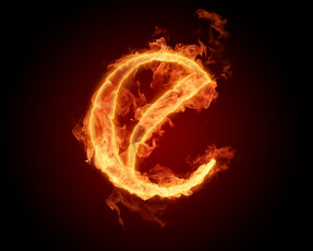 обоя 3д графика, другое , other, e, буква, литера, огонь, пламя, алфавит