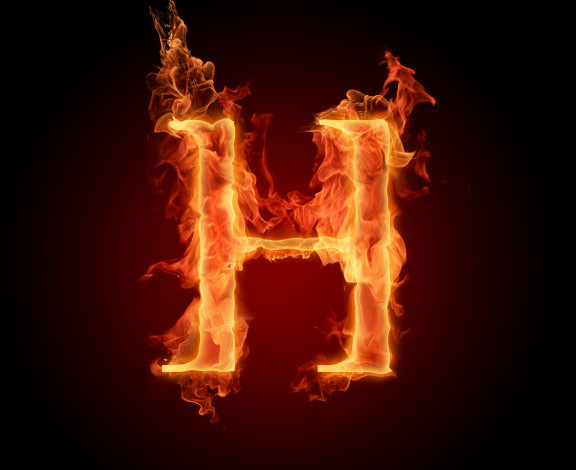 Обои картинки фото 3д графика, другое , other, h, буква, огонь, пламя, алфавит
