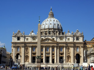 обоя piazza and basilica of san pietro, города, рим,  ватикан , италия, piazza, and, basilica, of, san, pietro