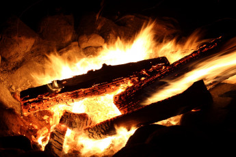 Картинка природа огонь костер пламя дрова