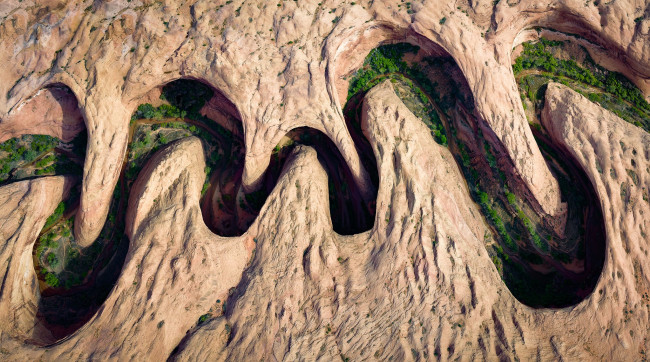 Обои картинки фото природа, реки, озера, meandering, canyon, река, горы