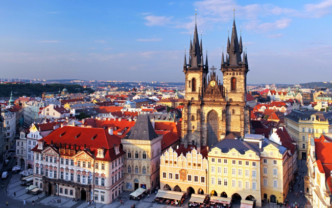 Обои картинки фото города, прага , Чехия, панорама