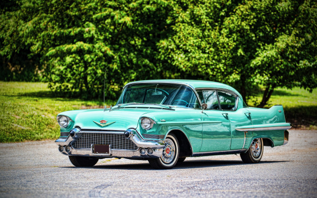 Обои картинки фото автомобили, cadillac, sixty-two, hardtop, sedan, 4k, ретро, 1957, года, 6239, американские, hdr