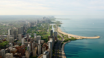 Картинка города Чикаго сша америка побережье чикаго
