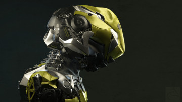 обоя фэнтези, роботы,  киборги,  механизмы, sci-fi, арт, фантастика, робот, броня, шлем, фон
