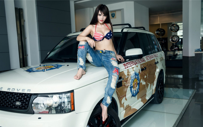 Обои картинки фото автомобили, авто с девушками, азиатка, взгляд, автомобиль, девушка