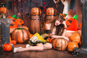 Картинка праздничные хэллоуин девушка