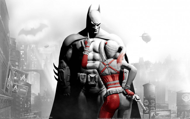 Обои картинки фото batman, arkham, city, видео, игры, harley, quinn