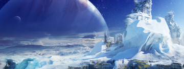 Картинка фантастика видео игры destiny снег